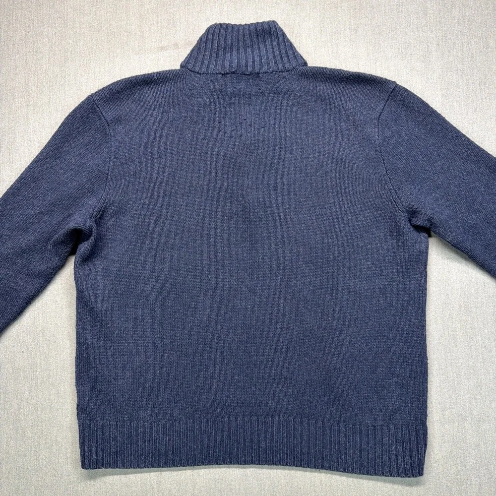 Polo by Ralph Lauren 1/4 Zip Sweater Mens Large Blue Silk Cashmere Knit Preppy‎